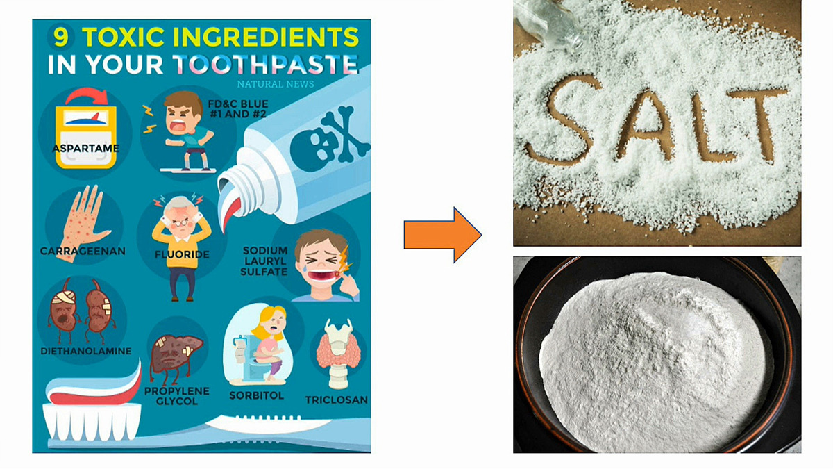 Brush teeth with sea salt instead of toothpaste.