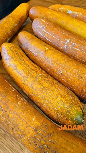 Organic Cucumber into 'Nogak'(overripe cucumber)